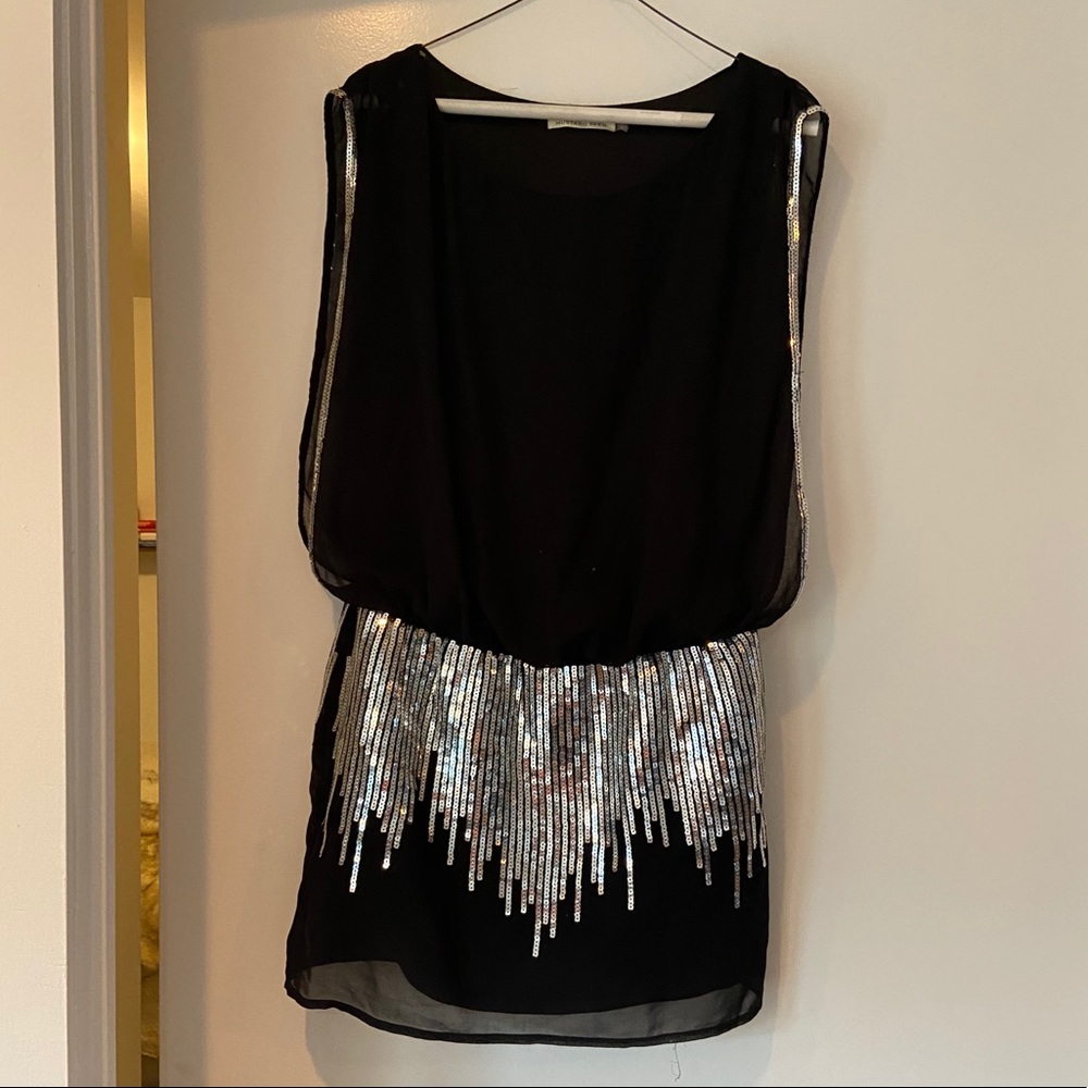 Perfect Date Night Dress - Black w/ Sequins
